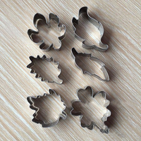 6PCS/Set Leaf Shape Cookies Mold Cake Cutter Slicer Guide Kitchen Baking Decorating Tools