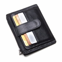 7 Card Slots Genuine Leather Wallet Coin Pocket Credit Card Holder For Man