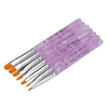 7 Pcs Purple Marble Acrylic Nail Art Tips Builder Brush Pen UV Gel Design