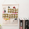 7-pocket Double Hooks Wall Hanging Bag Multi-layer Linen Bath Kitchen Storage Bag Organizer Bedroom