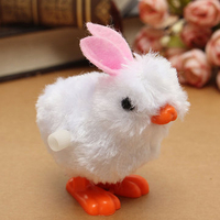 70*80MM White Easter Rabbit Jumping Wind-Up Toys Party Props Kids Gift