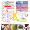 73pcs Multi Colour Soft Grip Handle Aluminum Crochet Hooks Knitting Needles Tapestry Craft Needles