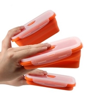 750ml Foldable Silicone Lunch Box BPA Free Bento Collapsible Food Container Tableware Food Box