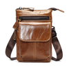 7inch Genuine Leather Cellphone Waist Bag Retro Genuine Leather Camera Waist Bag For Men