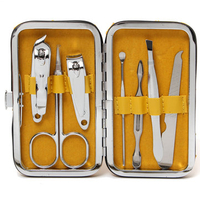 7Pcs Nail Clippers Set Manicure Tools Pedicure File Cleaner Ear Pick Scissors Tweezer Travel Use