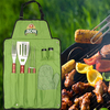 7Pcs Outdoor BBQ Barbecue Picnic Tableware Utensil Set Roll Up Portable Bag Tools