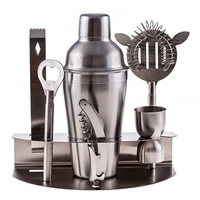7PCS Stainless Steel Cocktail Shakers Mixer Drink Bartender i Bar Set Tools Kit