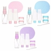 7Pcs Travel Plastic Empty Makeup Spray Bottles Cream Container Facial Cleaning Sponge
