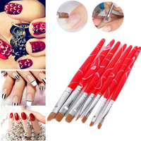 7Pcs/Kit Nail Art Brush UV Gel Polish Painting Pen Kit For Salon Manicure DIY