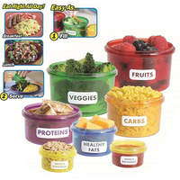 7Pcs/set Creative Perfect Portions Food Storage Containers Way Box