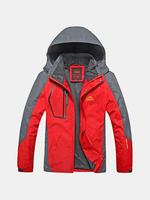 7XL Plus Size Outdoor Climbing Water Resistant Windproof Detachable Hood Jackets for Men