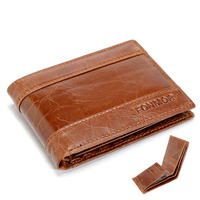 8 Card Holders Genuine Leather Vintage Short Coin Bag Wallet For Men