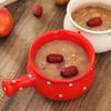 8 Colors Wave Point Ceramic Bowl With Handle Breakfast Milk Pot