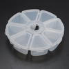 8 Compartments Circular Plastic Nail Decoration Storage Makeup Organizer Pill Box