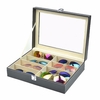 8 Grid Eyewear Sunglasses Glasses Storage Display Case Box Organizer PU Leather Tray Holder