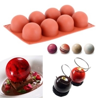8 Holes High Ball Shaped Silicone Chocolate Cake Mold Baking Mousse Decoration