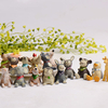 8 Sets Cute Micro-landscape Smiling Animals Ornaments Study Living Room Table Crafts Home Office Dec