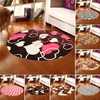 80x80cm Coral Velvet Bathroom Absorbent Carpet Anti Slip Doorsill Round Mat Rug