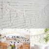 8M 16Pieces Wedding Retro White Lace Confetti Banner Party Floral Triangle Flag Decoration