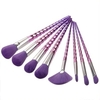 8Pcs Spiral Makeup Brushes Set Foundation EyeShadow Blush Cosmetic Tools Purple Handle Hair