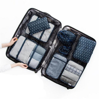 8PCS Travel Luggage Organizer Storage Bag Backpack Pouches Suitcase Packing Bags