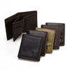 9 Card Slots Vertical Card Holder Genuine Leather Wallet Short Solid Coin Purse For Men