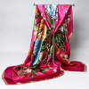 90*90cm Women Ladies Flower Floral Printed Multifunctional Satin Square Headband Scarf Shawls