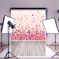 90x150cm Wooden Love Petals Photography Background Vinyl Photo Backdrops Home Deco Wall Hanging