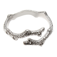 925 Sterling Silver Adjustable Crystal Branch Open Ring