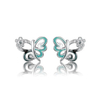 925 Sterling Silver Color Epoxy Enamel Butterfly Earrings