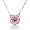 925 Sterling Silver Crystal Pendant Clavicle Necklace