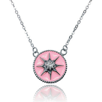 925 Sterling Silver Crystal Pendant Clavicle Necklace