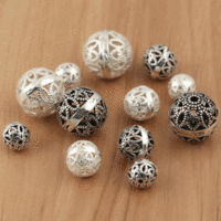 925 Sterling Silver Hollow Out Loose Beads DIY Jewelry