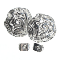 925 Sterling Silver Plated Floral Rose Stud Earrings
