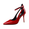 9.5 cm Hollow Out Buckle Pointed Toe European Style High Heel Pumps