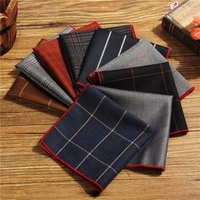9Pcs/Lot Men Cotton Pocket Square Handkerchief Rolled Edge Wedding Accessories