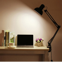 AC 220V Foldable Long-arm Led Table Desk Lamp Reading Click-on Lighting For Study