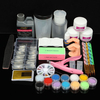 Acrylic Liquid Powder French Nail Art Set Tip Pump File Clipper Kit