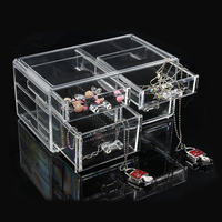 Acrylic Storage Box Makeup Cosmetic Organizer Storage Drawers Display Boxes Case