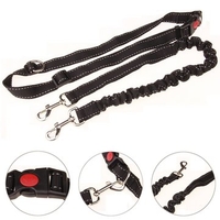 Adjustable Dog Running Jogging Handsfree Lead Leash Black Waist Belt