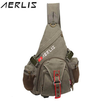 AERLIS Men Canvas Casual Travel Sport Chest Bag Shoulder Bag