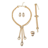 African Crystal 18K Gold Plated Bridal Jewelry Set