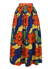 African Print High Waist Pleated Maxi Skirt For Women
