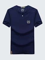 AFS JEEP Mens Summer Breathable Cotton V-neck Short Sleeve Casual T-shirt