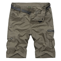 AFS JEEP Mens Summer Outdoor Quick-drying Zippered Pocket Knee Length Shorts