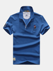 AFSJEEP Mens Summer Breathable Turn-down Collar Short Sleeve Casual Polo Shirt