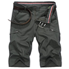 AFSJEEP Mens Summer Cotton Solid Color Multi-pocket Knee Length Casual Shorts