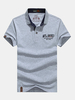 AFSJEEP Mens Summer Cotton Solid Color Short Sleeve Casual Polo Shirt