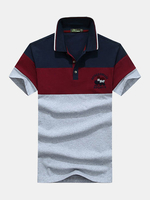 AFSJEEP Mens Summer Hit Color Short Sleeve Casual Cotton Polo Shirt