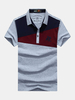 AFSJEEP Mens Summer Hit Color Turn-down Collar Short Sleeve Casual Polo Shirt